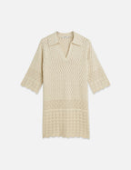 Robe Pointelle Stitch Knitted Short Tunic - Fog