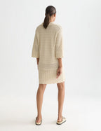 Robe Pointelle Stitch Knitted Short Tunic - Fog