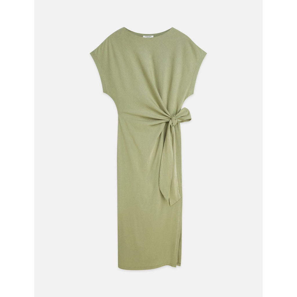 Robe Knotted Relaxed Midi - Oil Green
