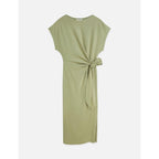 Robe Knotted Relaxed Midi - Oil Green