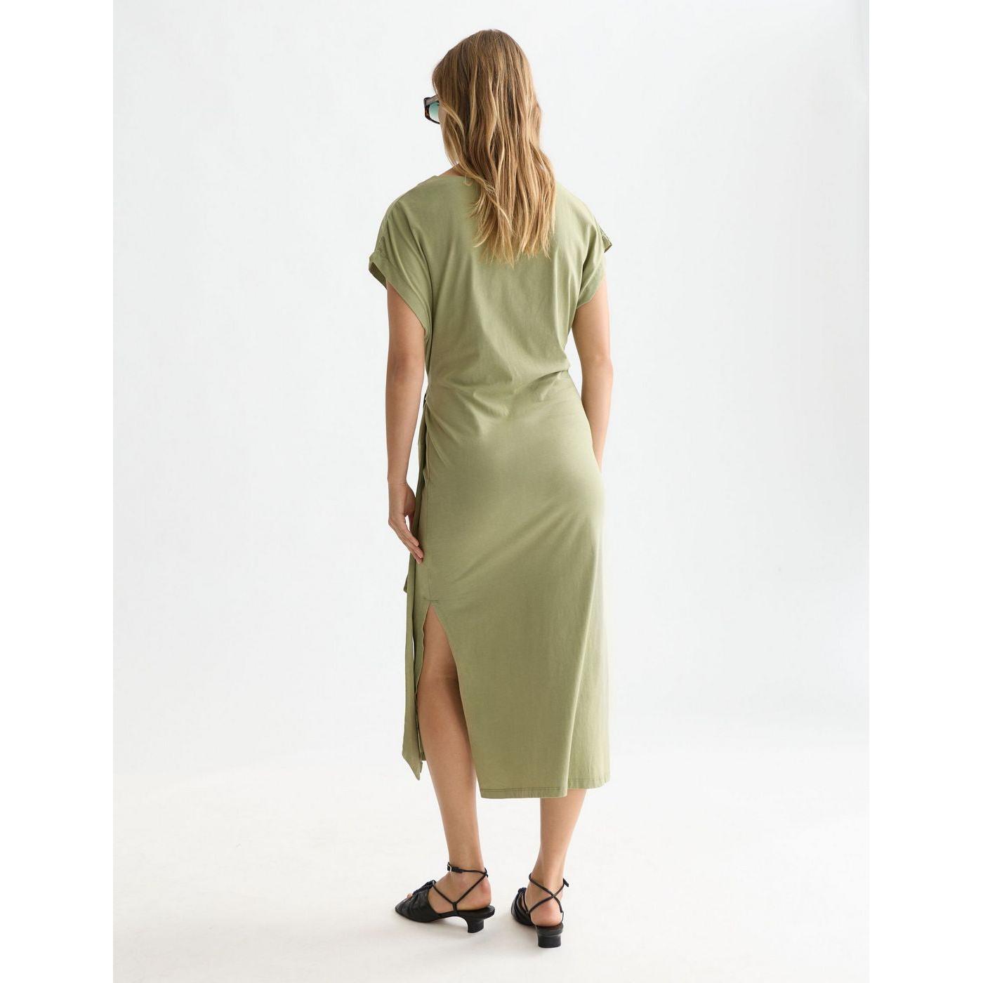 Robe Knotted Relaxed Midi - Oil Green