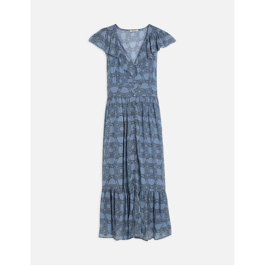Robe Printed Chiffon Midi Day - Horseshoes Infinity