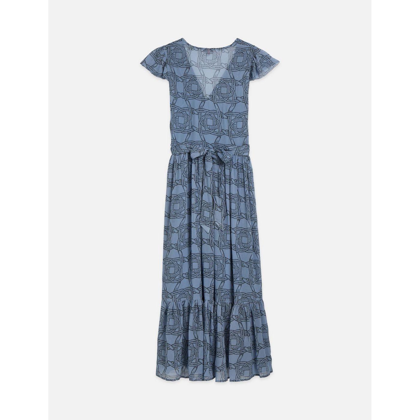 Robe Printed Chiffon Midi Day - Horseshoes Infinity
