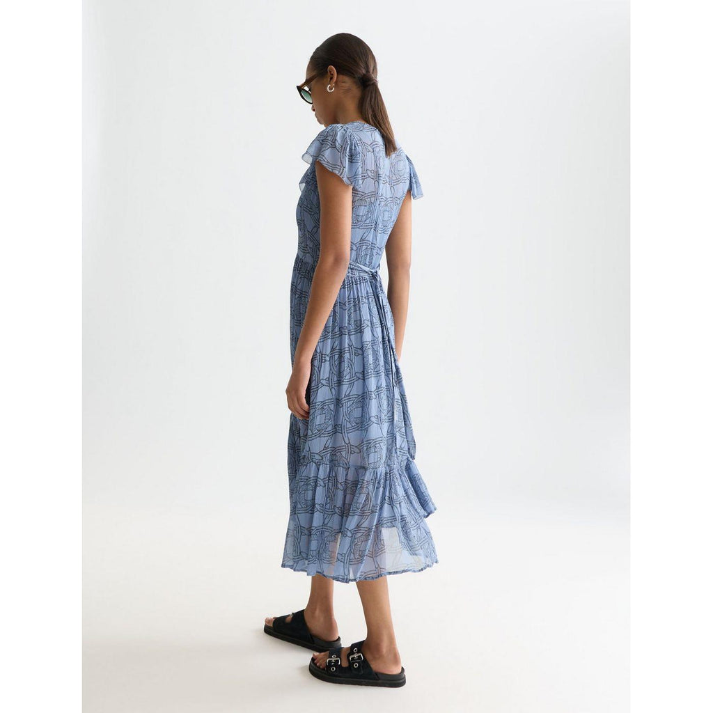 Robe Printed Chiffon Midi Day - Horseshoes Infinity