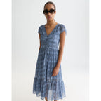 Robe Printed Chiffon Midi Day - Horseshoes Infinity
