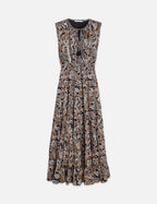 Printed Tiered Maxi Dress - Lucky Bandana Multi Meteorite