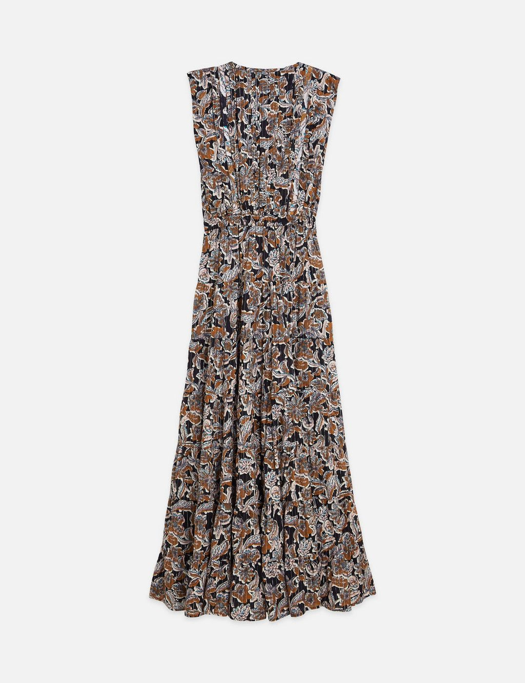 Printed Tiered Maxi Dress - Lucky Bandana Multi Meteorite