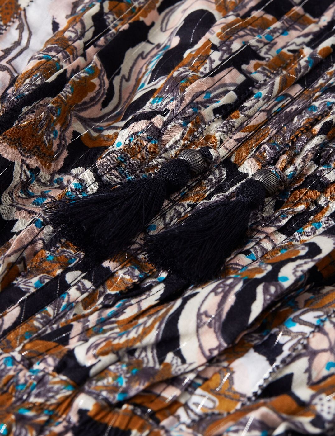 Printed Tiered Maxi Dress - Lucky Bandana Multi Meteorite