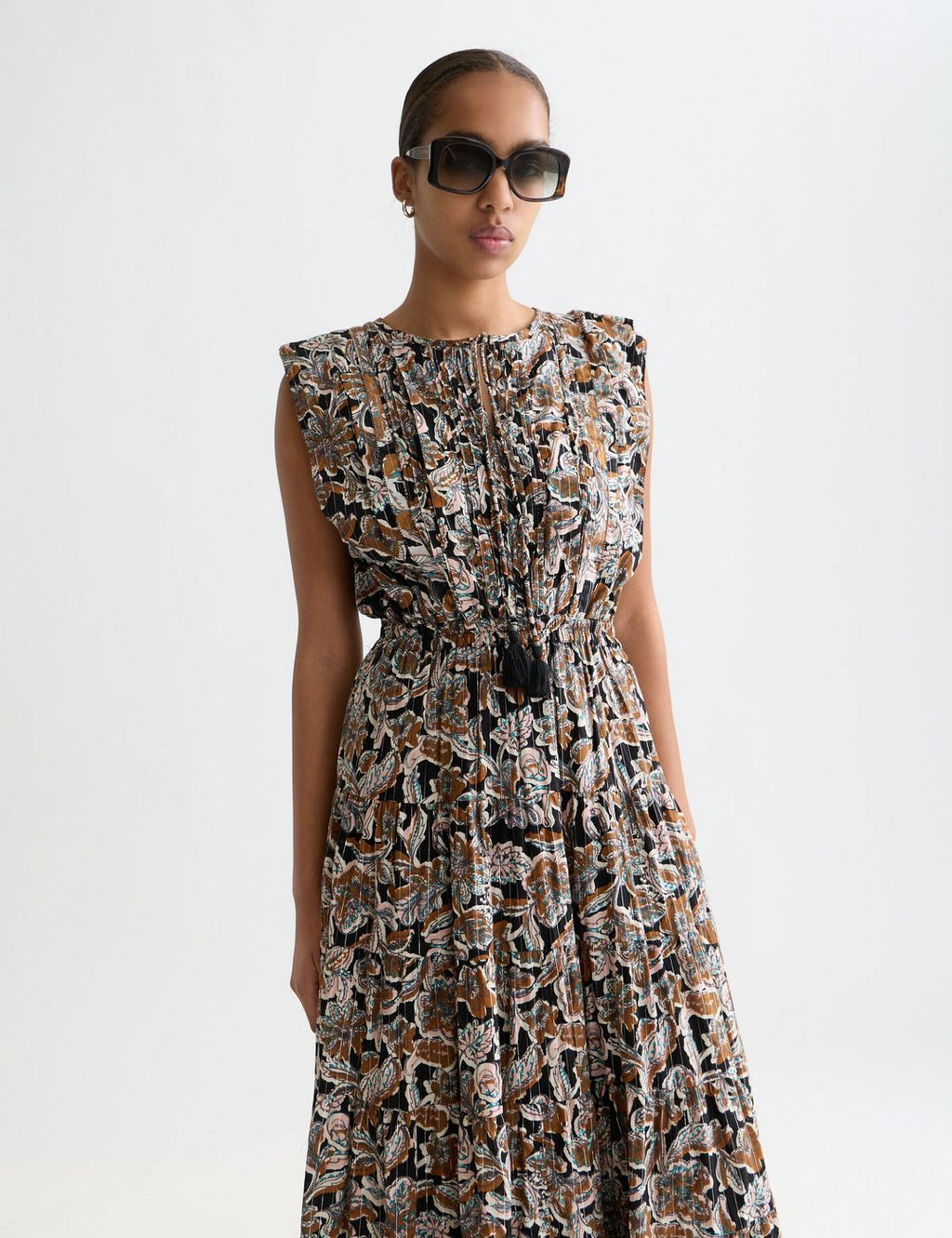 Printed Tiered Maxi Dress - Lucky Bandana Multi Meteorite