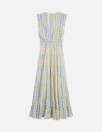 Printed Tiered Maxi Dress - Cactus Stripe Placed Raffia
