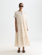 Robe Cotton Crepe Ankle Length - Fog