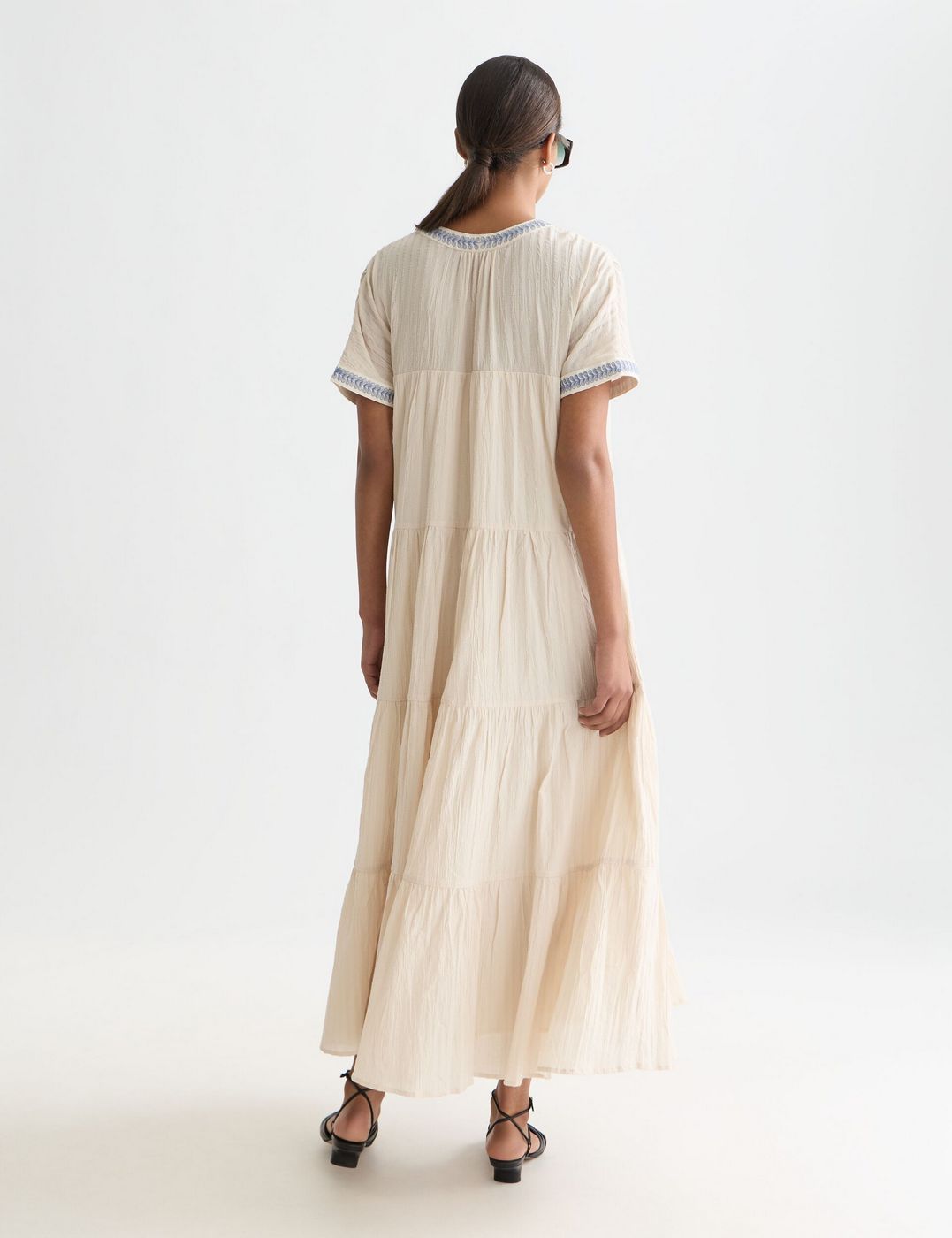 Robe Cotton Crepe Ankle Length - Fog