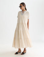 Robe Cotton Crepe Ankle Length - Fog
