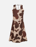 Robe Linen Ankle Length Wrap - Painterly Animal Eggnog