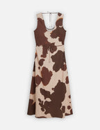 Robe Linen Ankle Length Wrap - Painterly Animal Eggnog