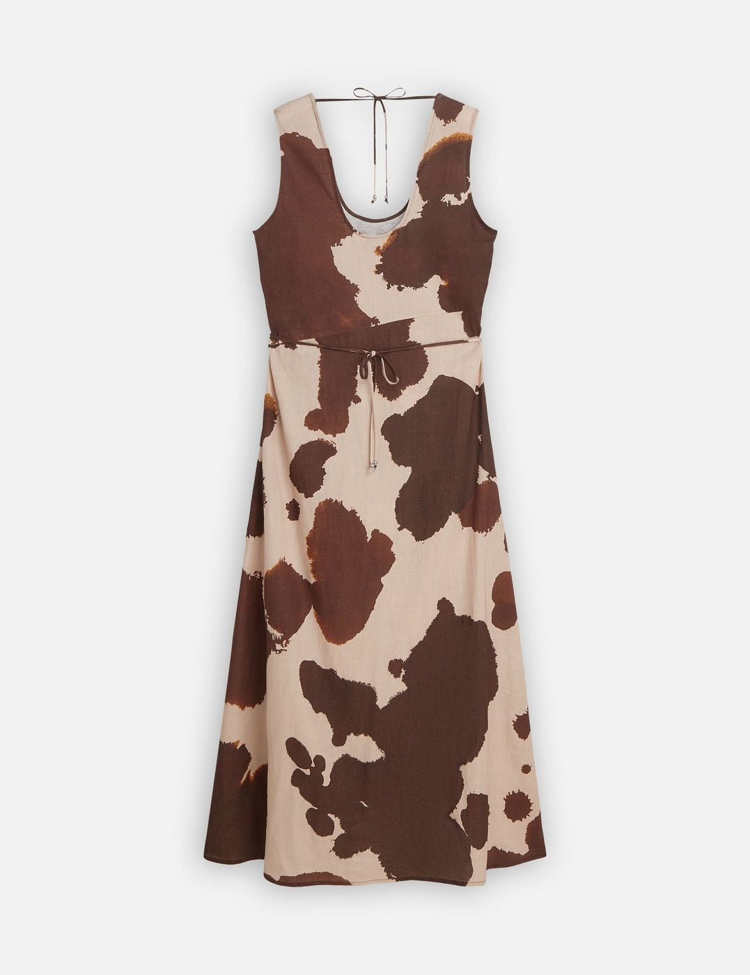 Robe Linen Ankle Length Wrap - Painterly Animal Eggnog