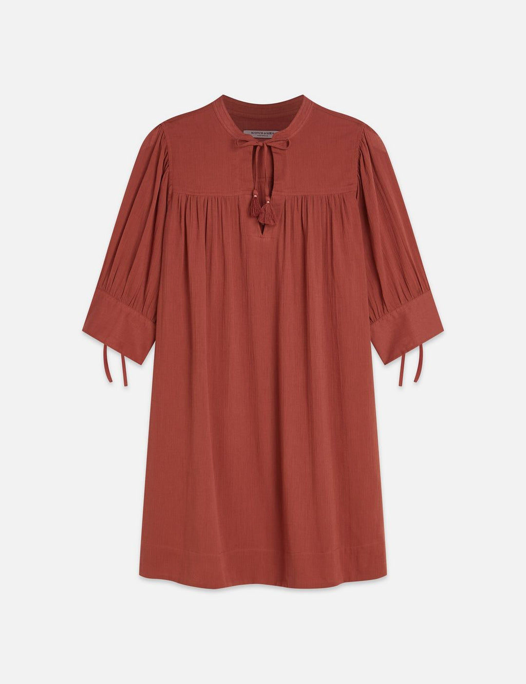 Robe Mini Gathered Sleeve - Burnt Henna