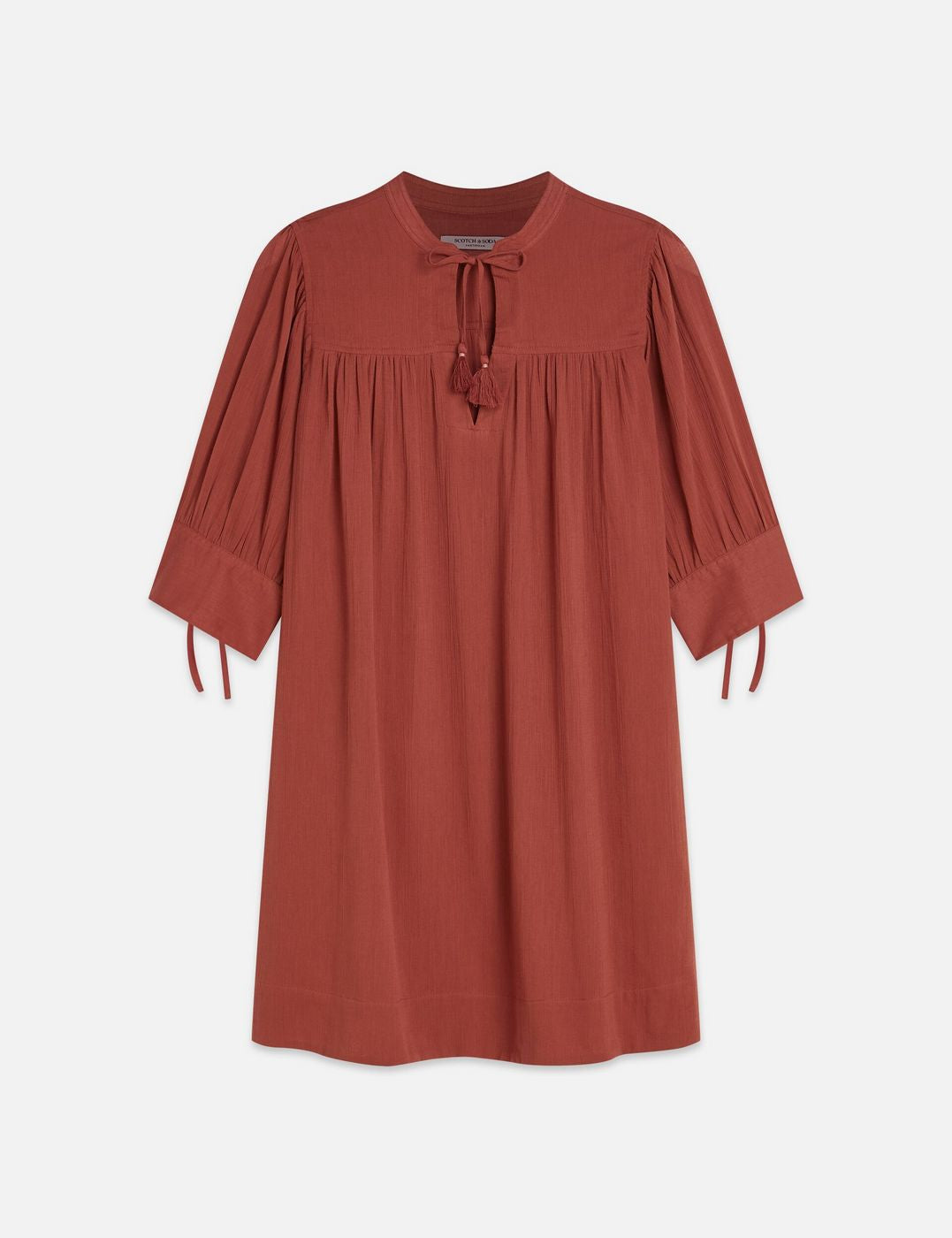 Robe Mini Gathered Sleeve - Burnt Henna