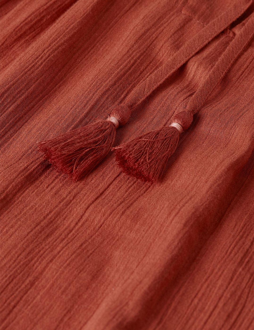 Robe Mini Gathered Sleeve - Burnt Henna