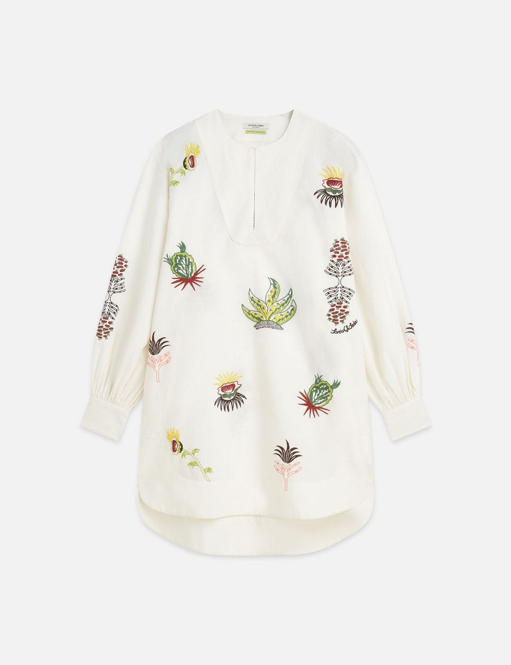 Robe Embroidered Short Bib - Eggnog