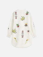 Robe Embroidered Short Bib - Eggnog