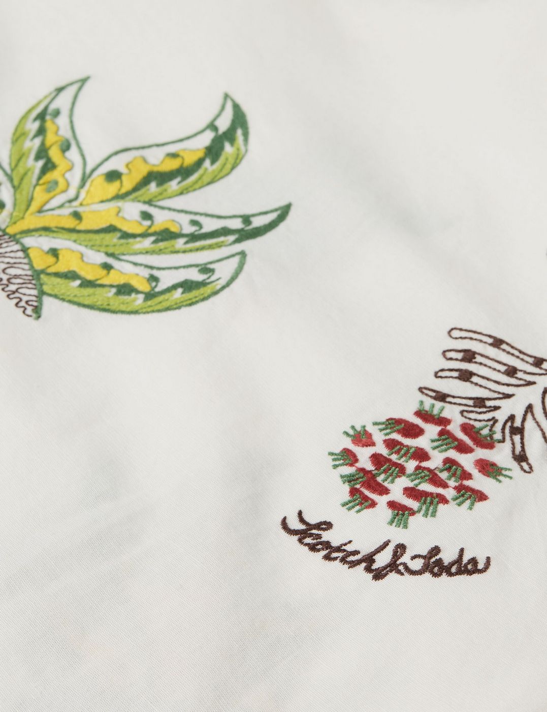 Robe Embroidered Short Bib - Eggnog