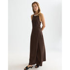 Robe Viscose Maxi Cami Wrap - Hot Fudge