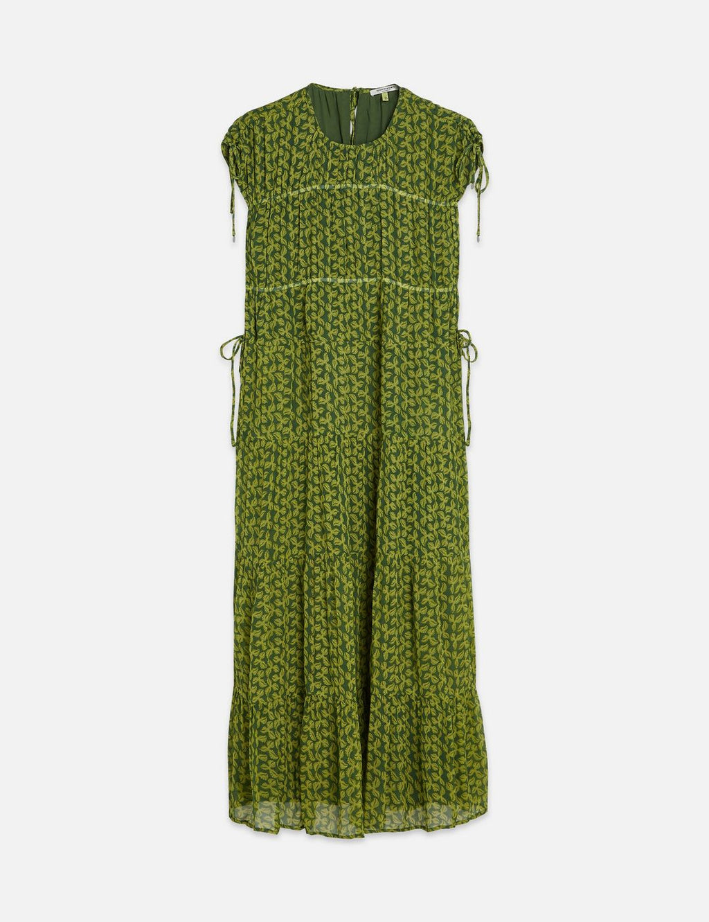 Robe Tiered Printed Chiffon Midi - Mini Cactus Garden Green