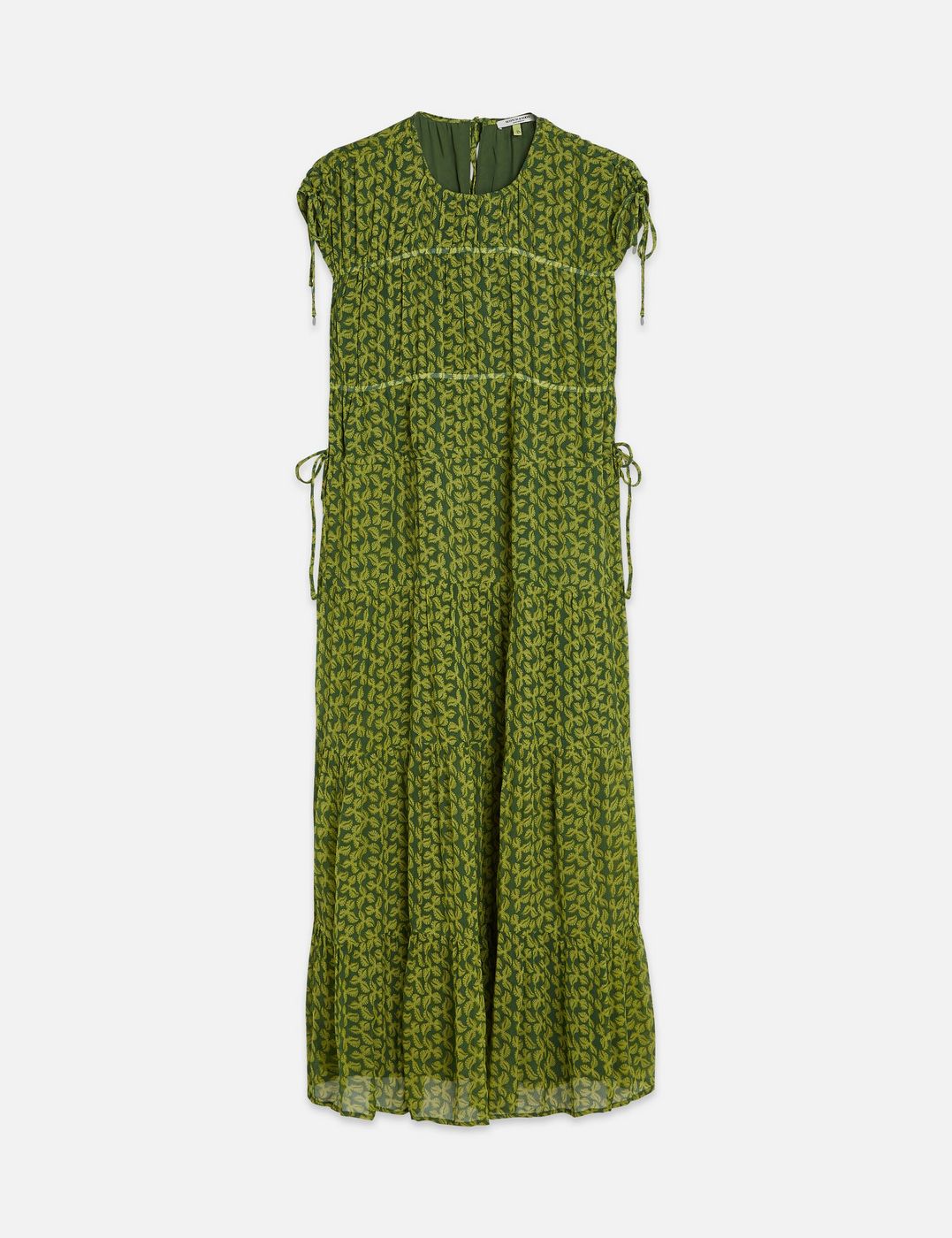 Robe Tiered Printed Chiffon Midi - Mini Cactus Garden Green