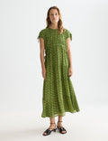 Robe Tiered Printed Chiffon Midi - Mini Cactus Garden Green