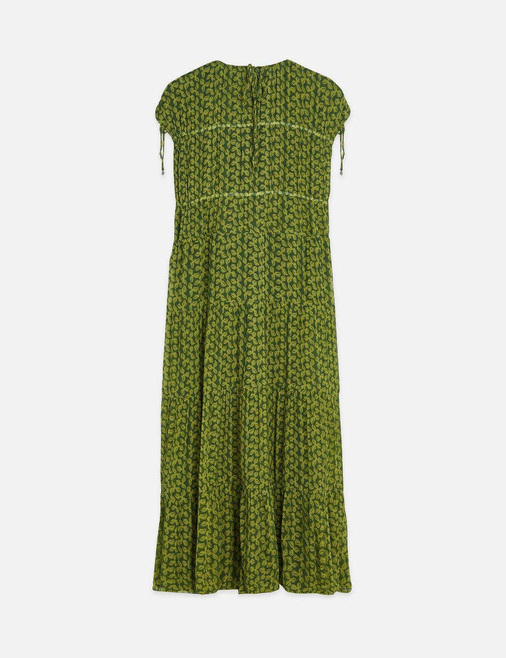 Robe Tiered Printed Chiffon Midi - Mini Cactus Garden Green