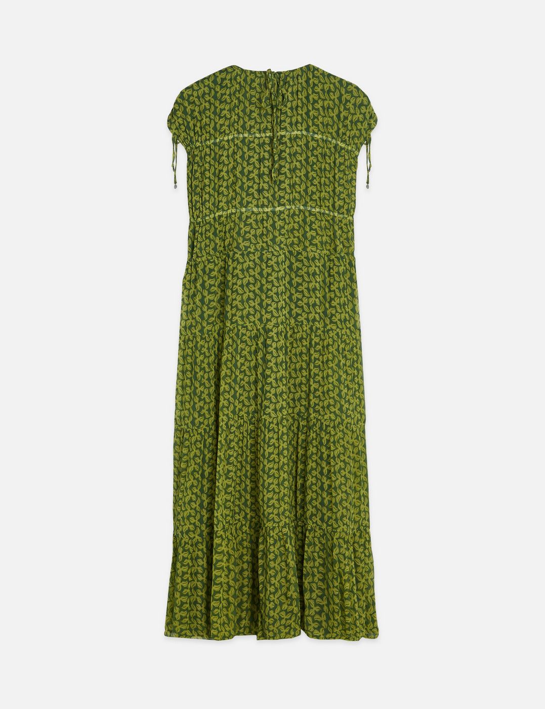 Robe Tiered Printed Chiffon Midi - Mini Cactus Garden Green