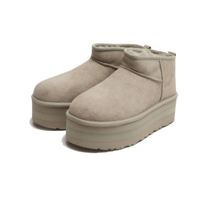 UGG - Chaussons Classic Ultra Mini Platform Boot Goat - Gris