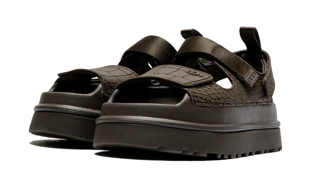 Goldenglow Embossed Sandal Dense Smoke - Marron
