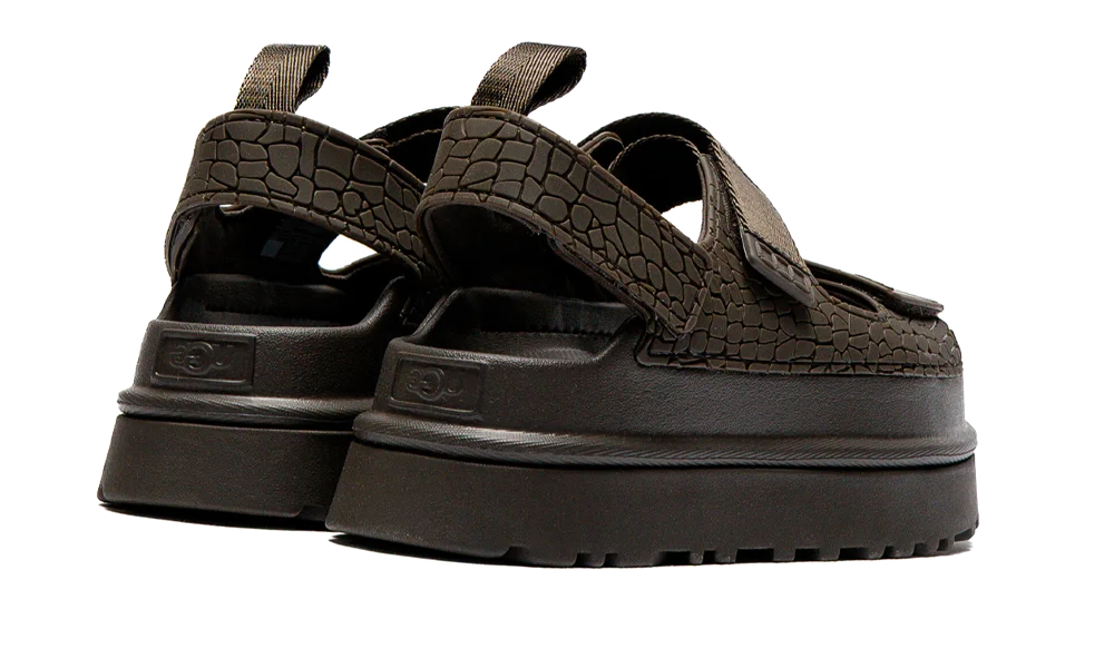 Goldenglow Embossed Sandal Dense Smoke - Marron