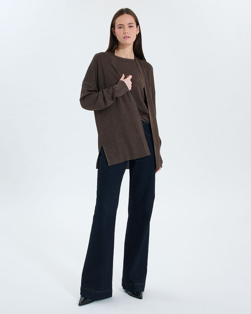 Gilet long ouvert taupe_1
