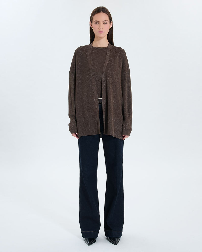 Gilet long ouvert taupe_4
