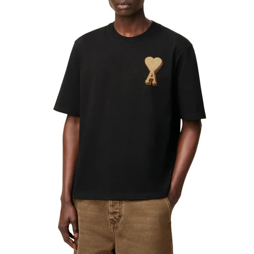 Ami Paris - T-Shirt Patch Ami De Coeur - Noir Beige