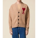 Ami Paris - Cardigan Red Adc Cardigan - Camel/Red/289