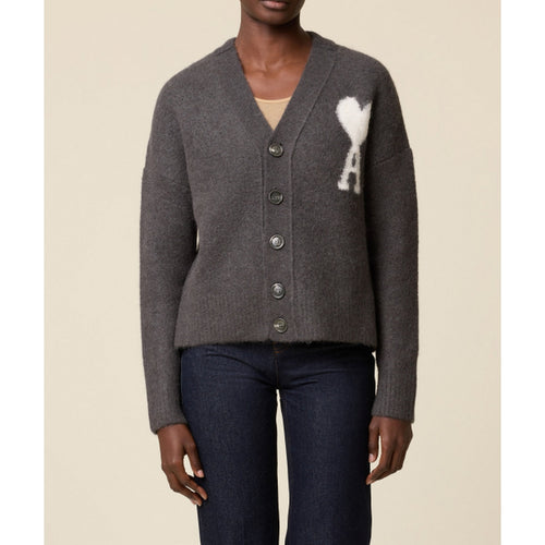 Ami Paris - Cardigan Off White Adc Cardigan - Dark Grey/061