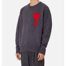 Ami Paris - Pull Adc Crewneck Sweater - Grey/Red/067