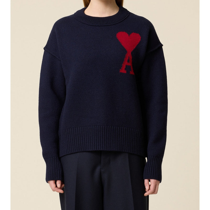 Ami Paris - Red Adc Sweater - Navy/Red/414