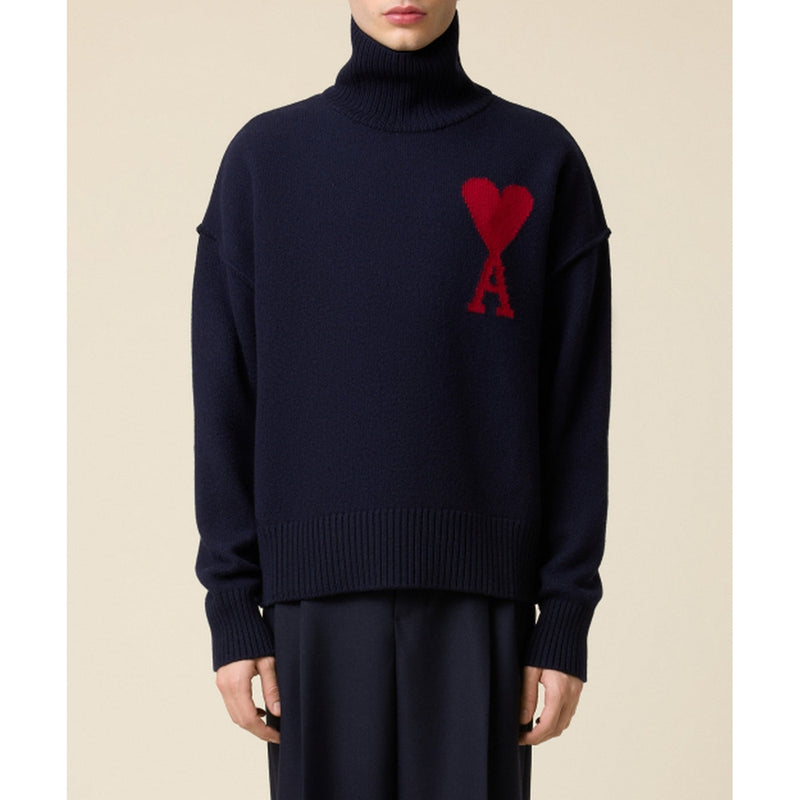 Ami Paris - Red Adc Sweater - Navy/Red/414