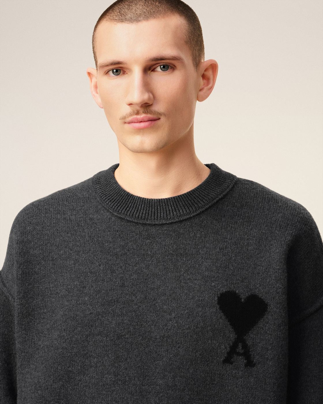 Ami Paris - Jersey De Lana Con Cuello Redondo Ami De Coeur