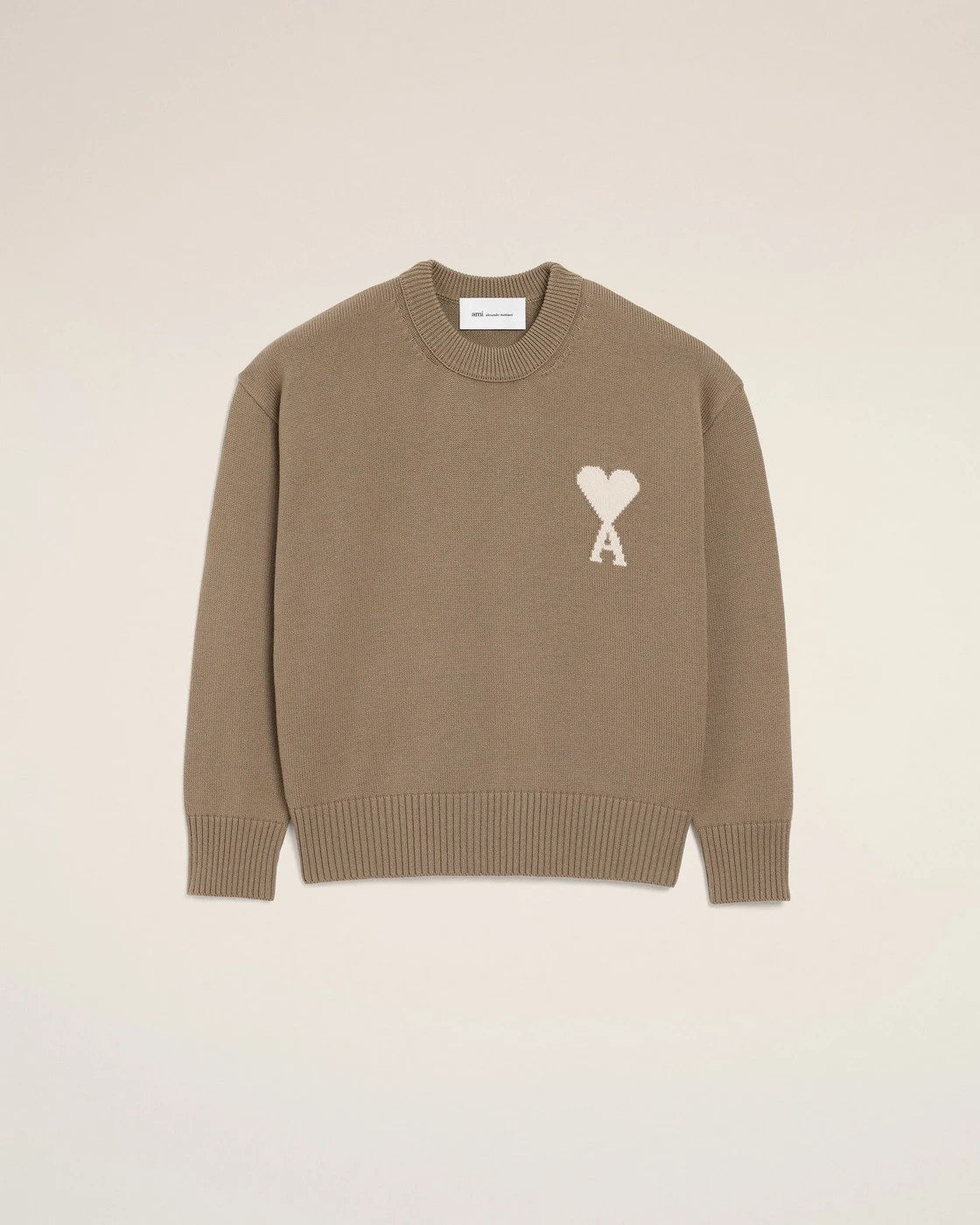 Ami Paris - Jersey Ami De Coeur con Cuello Redondo en Lana y Algodón