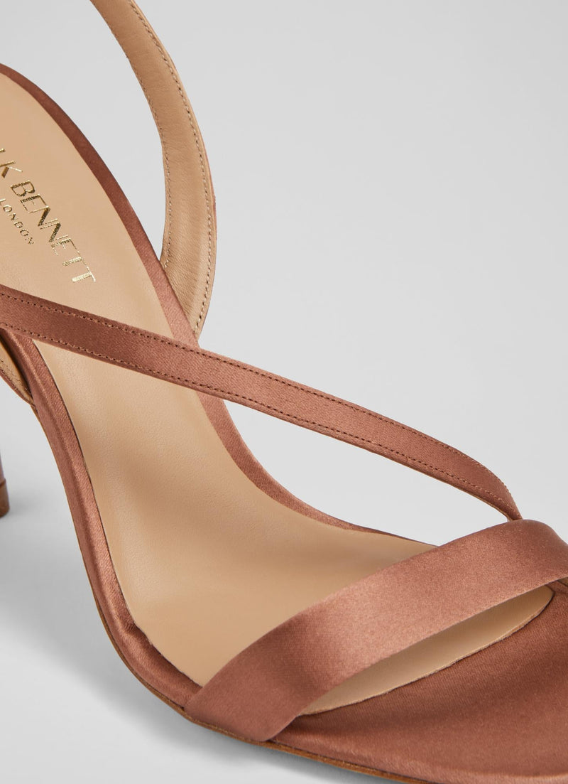 LK Bennett - November Leather Heeled Sandals - Dusty Pink