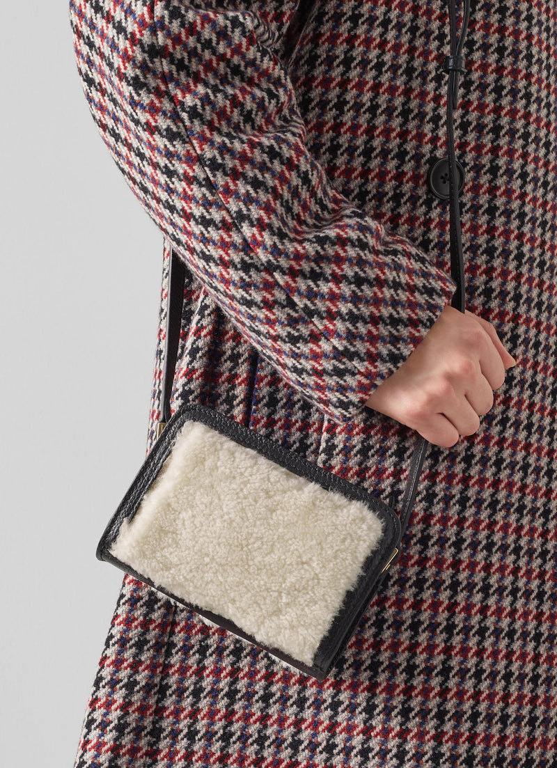 LK Benett - Ginny Leather And Fur Shoulder Bag - Black And Ecru