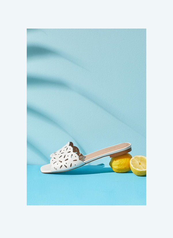 LK Benett - Amaya Leather Mules - White