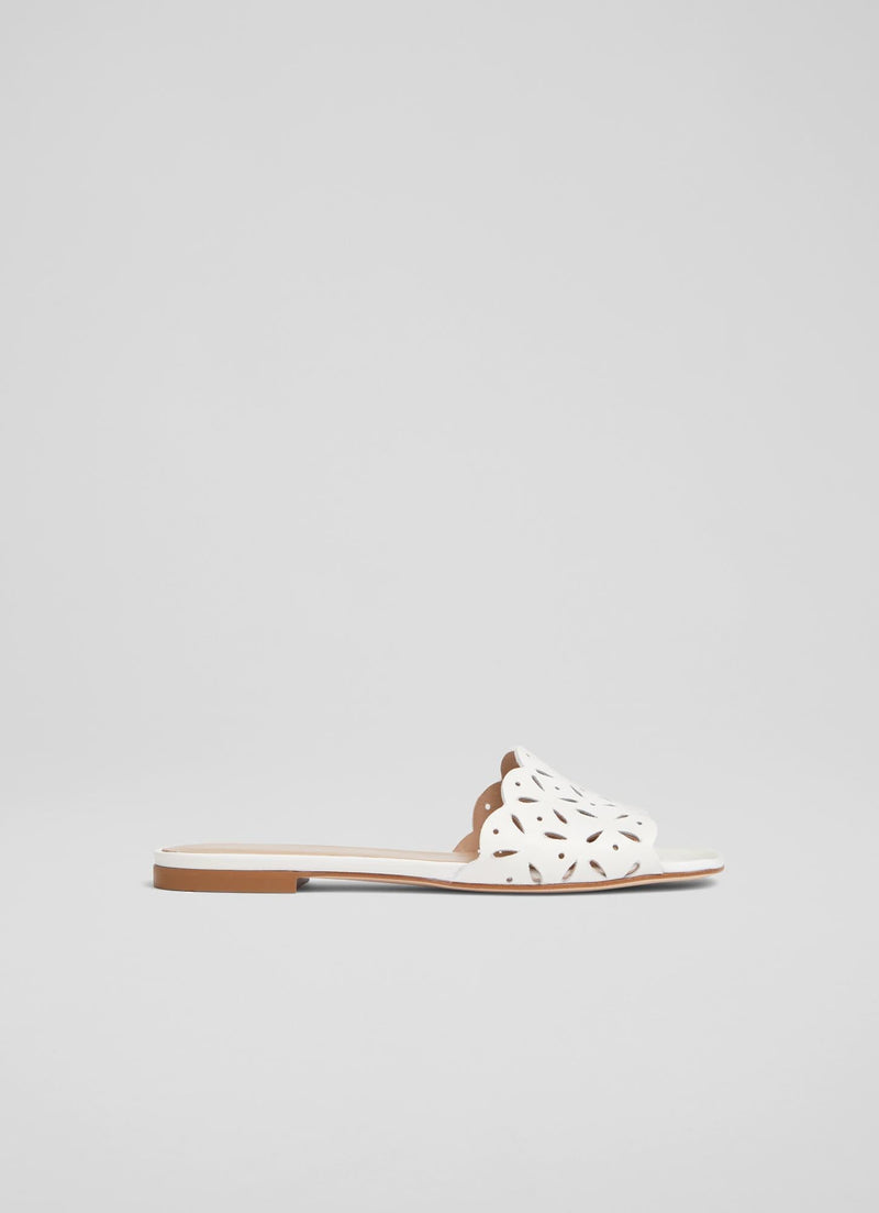 LK Benett - Amaya Leather Mules - White