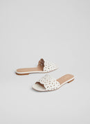 LK Benett - Amaya Leather Mules - White